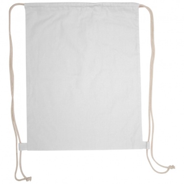 Logo trade promotional gifts image of: ECO Tex certified Gymbag from environmentally friendly cotton , White