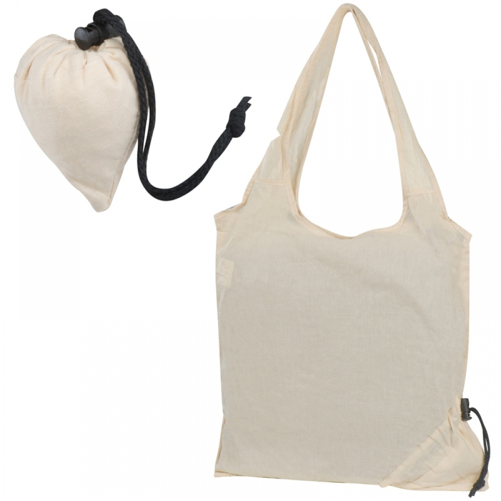 Logo trade promotional merchandise photo of: Foldable cotton bag, White