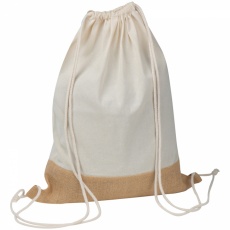 Gymbag with jute bottom, White