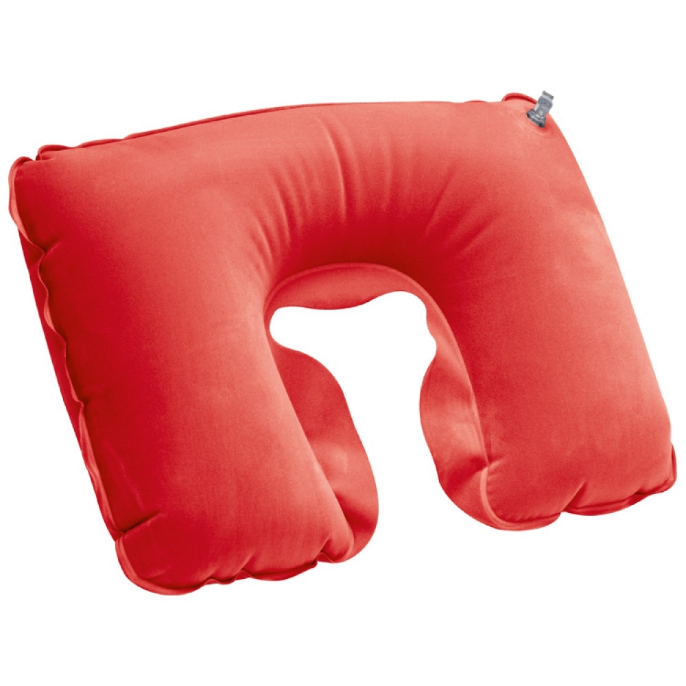 Logotrade promotional item picture of: Inflatable soft travel pillow, Red