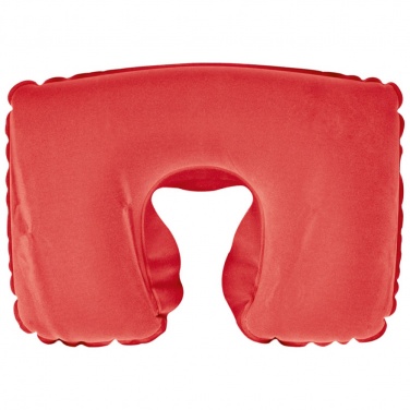 Logo trade business gifts image of: Inflatable soft travel pillow, Red