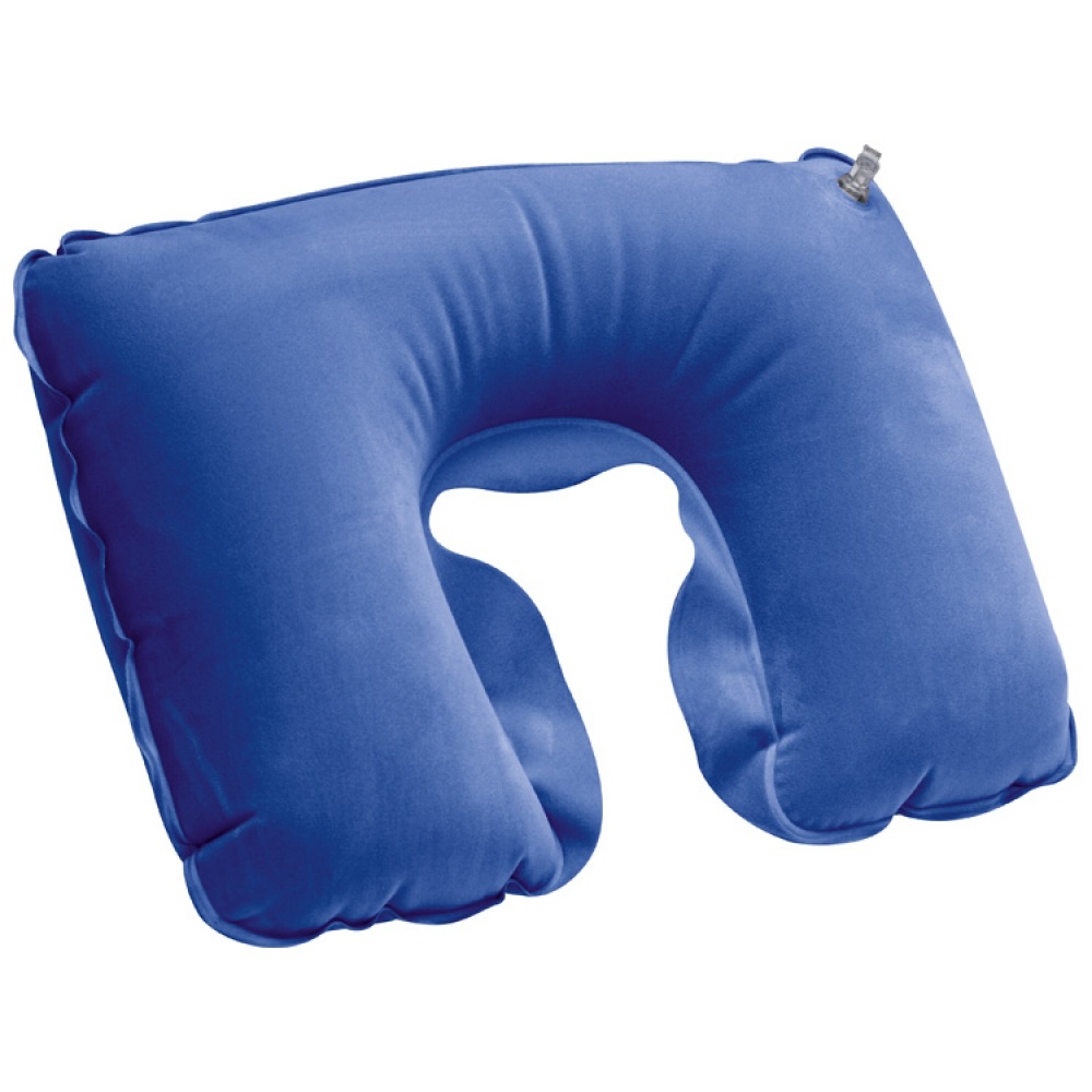 Logo trade promotional gift photo of: Inflatable soft travel pillow, Blue