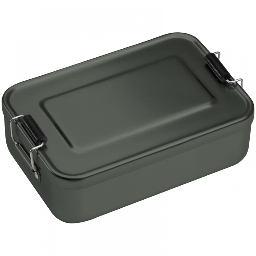 Logo trade promotional merchandise image of: Aluminum lunch box with closure, Grey