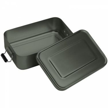 Logo trade promotional giveaways image of: Aluminum lunch box with closure, Grey