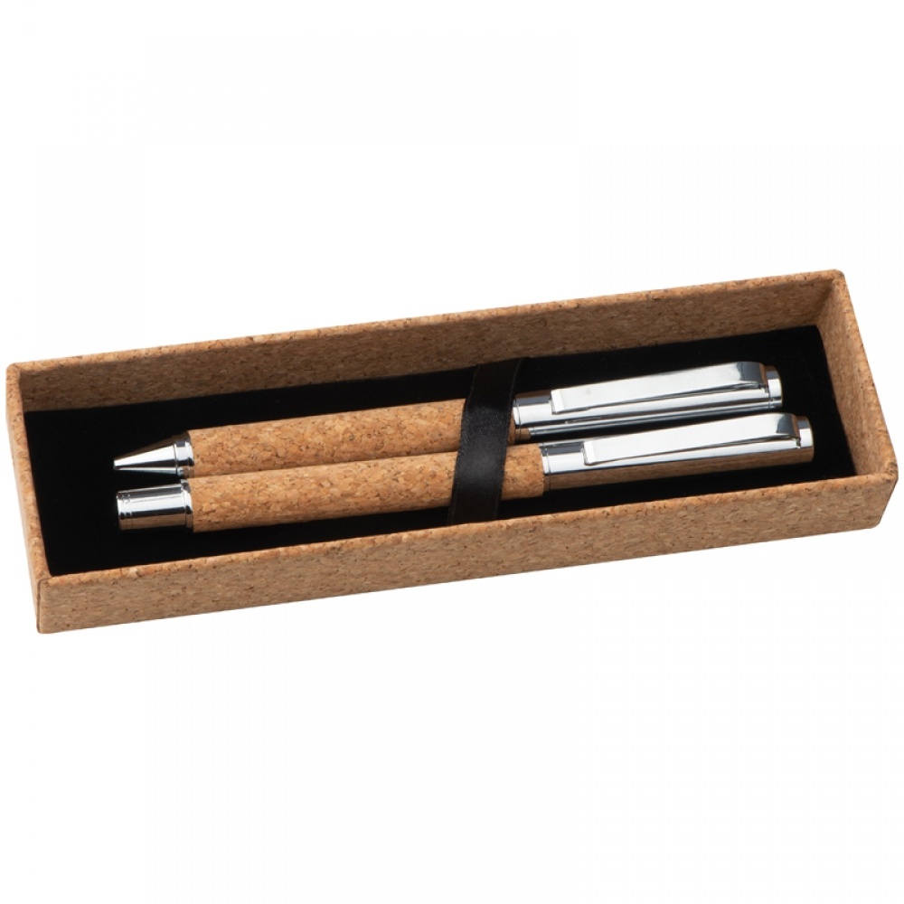 Logotrade promotional products photo of: Cork writing set, Brown