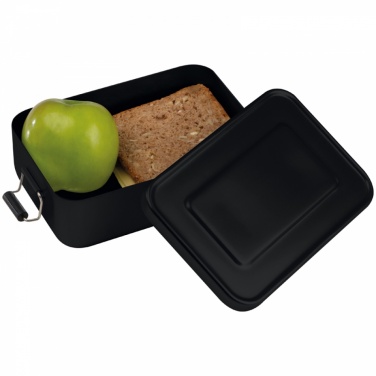Logotrade advertising products photo of: Aluminum lunch box with closure, Black