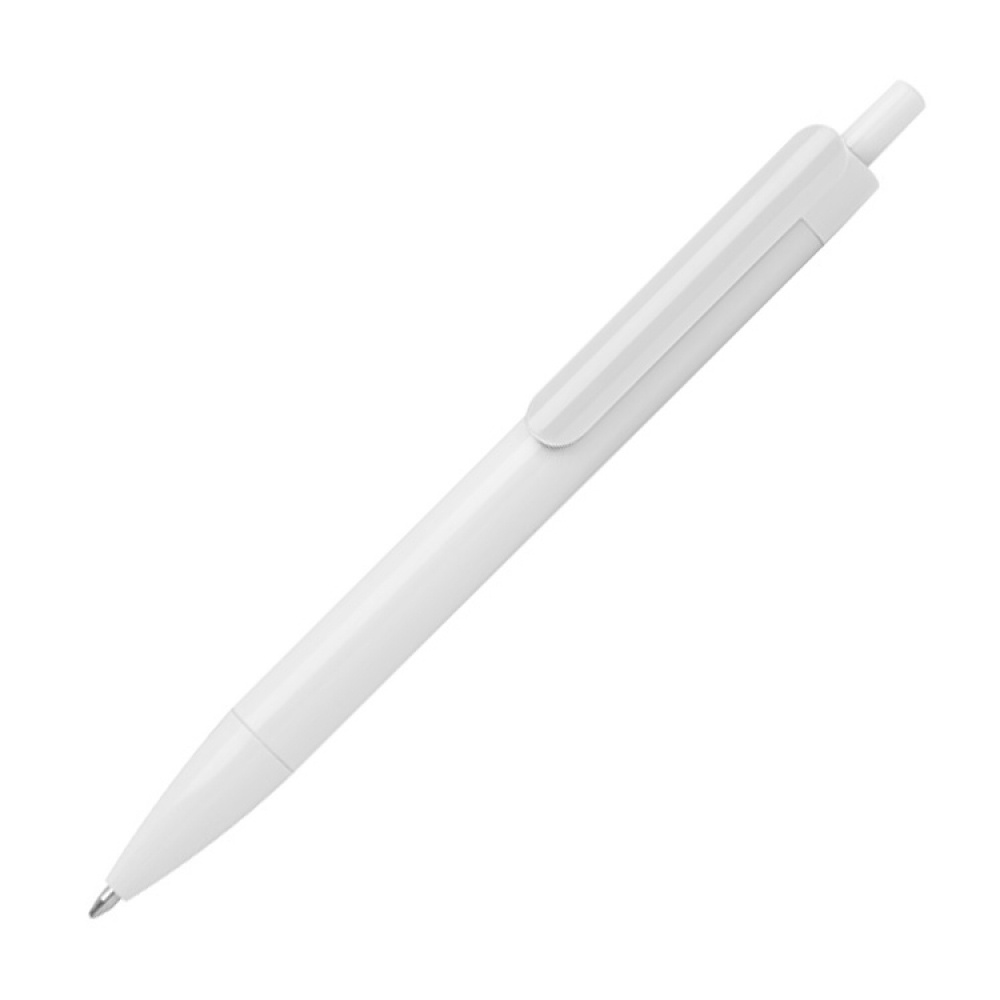 Logotrade advertising product image of: Ballpen with colored clip, White