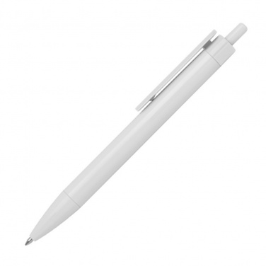 Logotrade advertising product image of: Ballpen with colored clip, White
