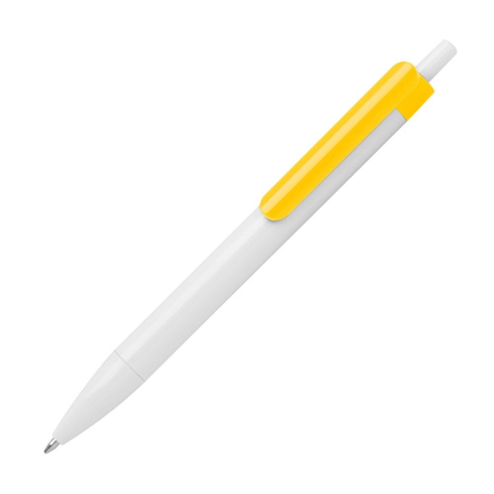 Logo trade corporate gifts image of: Ballpen with colored clip, Yellow