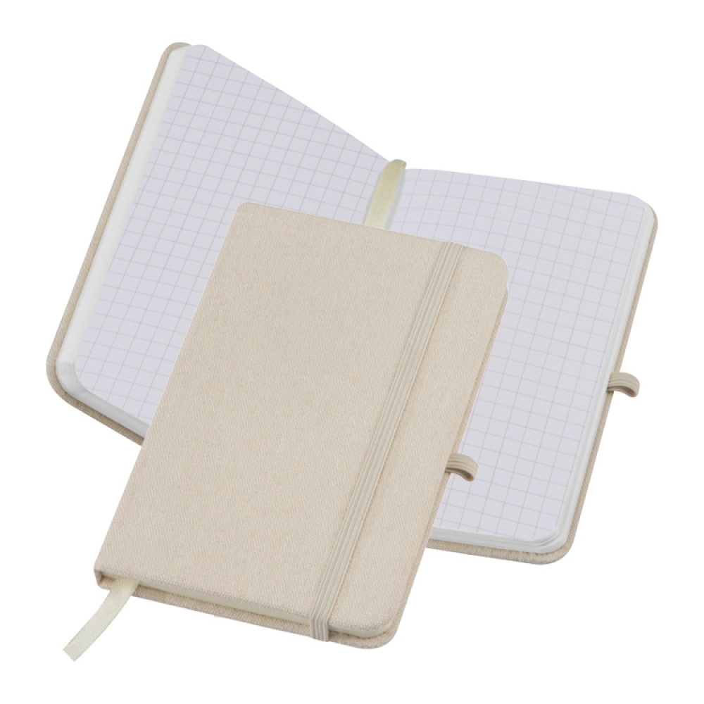 Logo trade promotional merchandise picture of: Canvas notebook A6, Beige