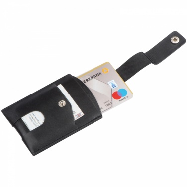 Logo trade advertising products image of: RFID Card case, Black color