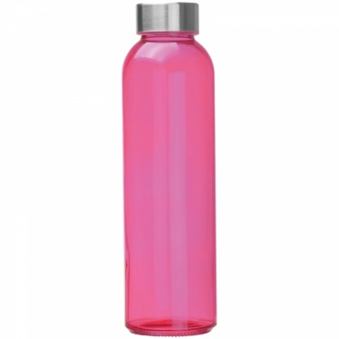 Logotrade promotional gift picture of: Transparent drinking bottle with grey lid, pink