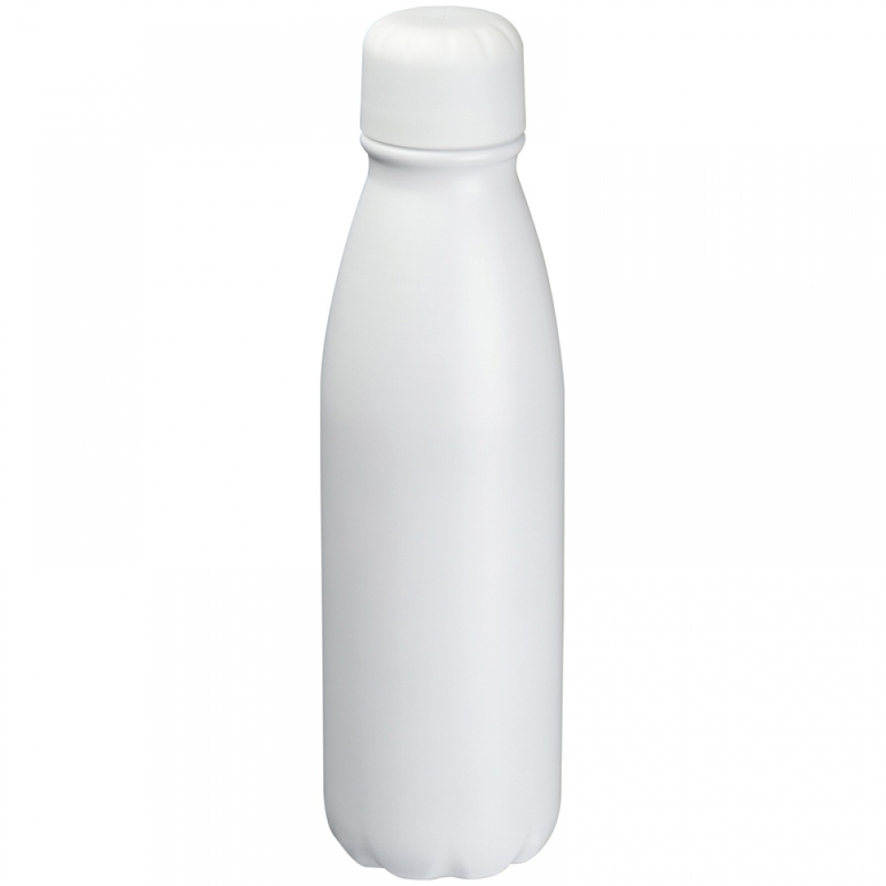 Logo trade promotional gifts image of: Aluminium drinking bottle 600 ml, White