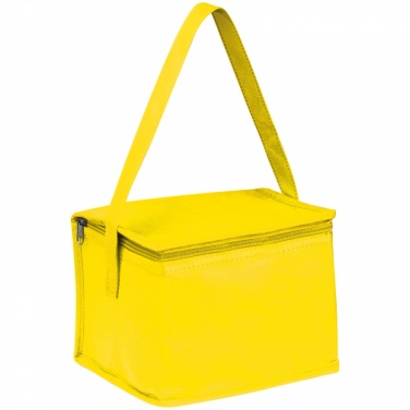 Logo trade business gift photo of: Non-woven cooling bag - 6 cans, Yellow