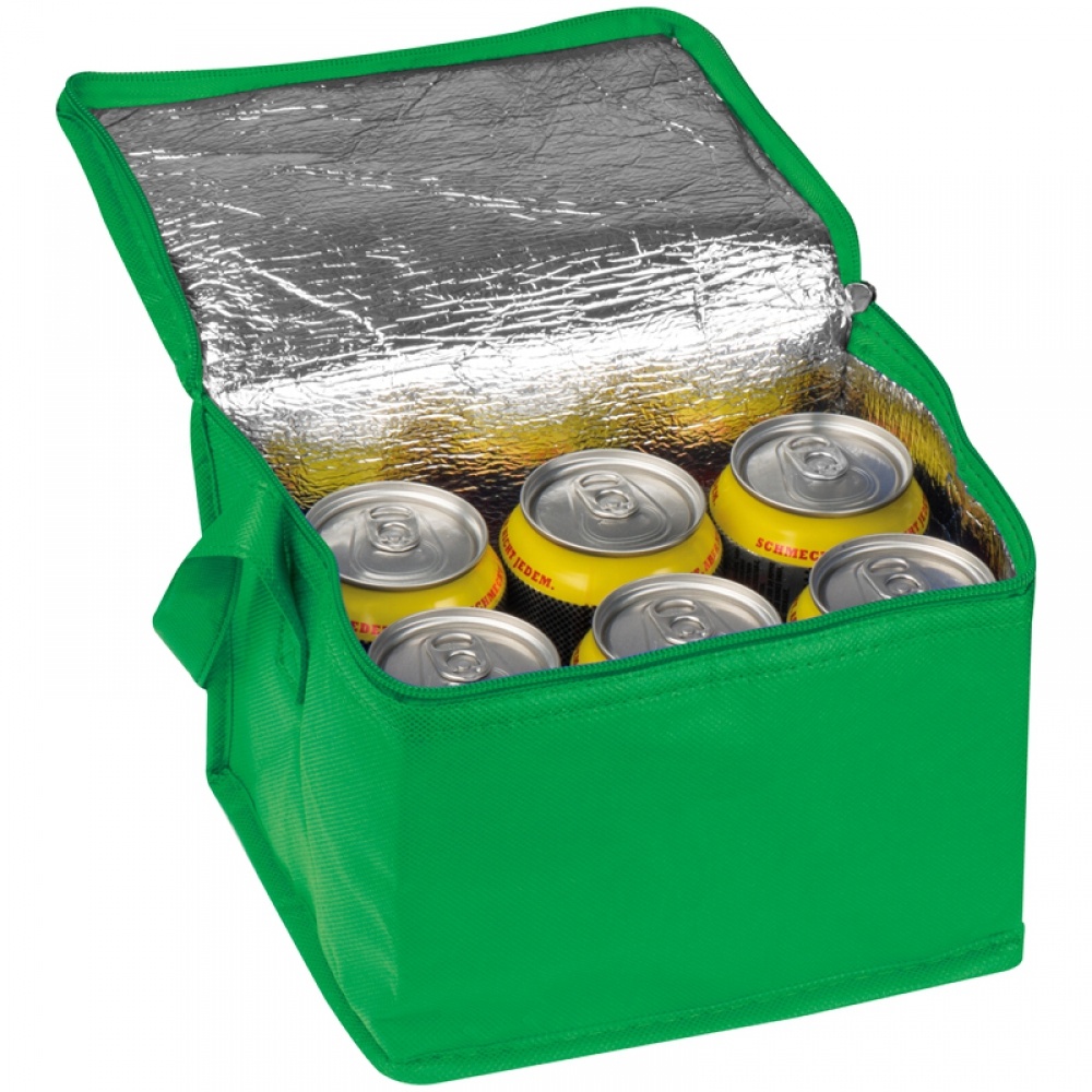 Logotrade advertising product picture of: Non-woven cooling bag - 6 cans, Green