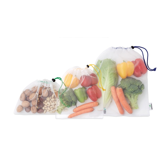 Logotrade advertising products photo of: 3-pieces mesh RPET grocery bag set
