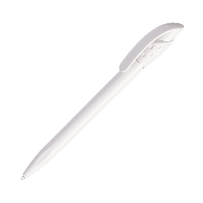 Logo trade advertising products image of: Golff Safe Touch antibacterial ballpoint pen, white