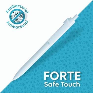Logotrade promotional gift picture of: Forte Safe Touch antibacterial ballpoint pen, white