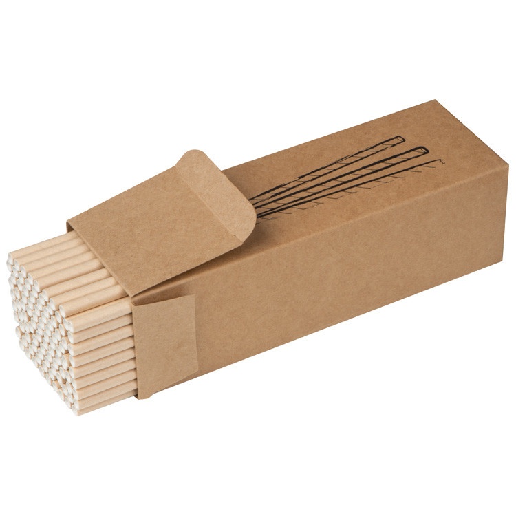 Logotrade promotional item image of: Set of 100 drink straws made of paper, brown