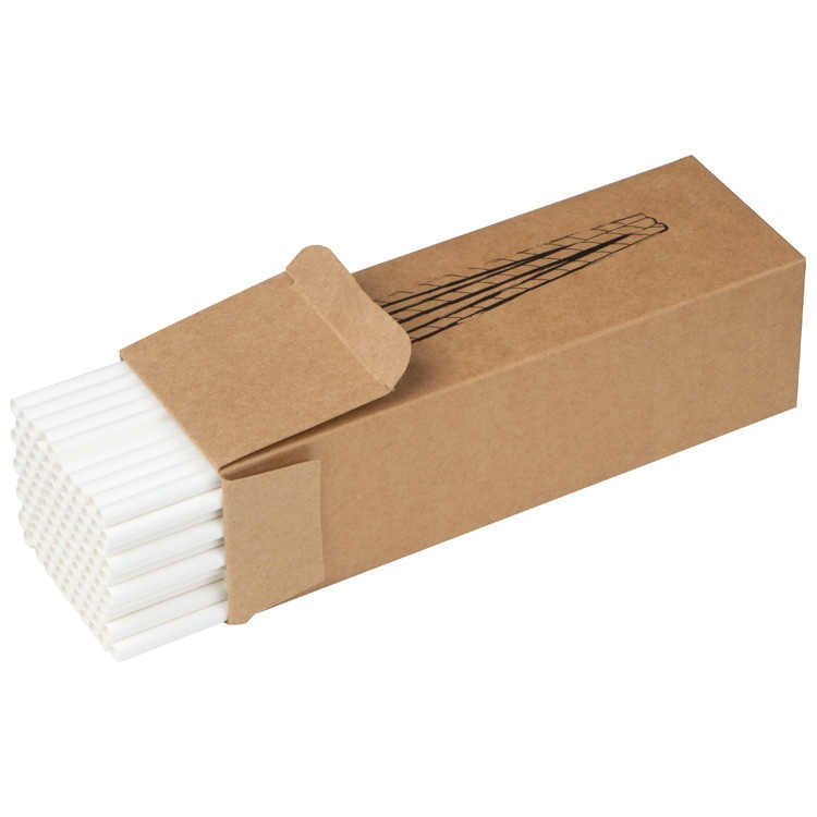 Logo trade advertising products picture of: Set of 100 drink straws made of paper, white