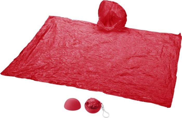Logo trade promotional merchandise photo of: Xina rain poncho in storage ball with keychain, red
