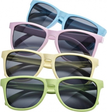 Logo trade promotional gifts image of: Rongo wheat straw sunglasses, light blue