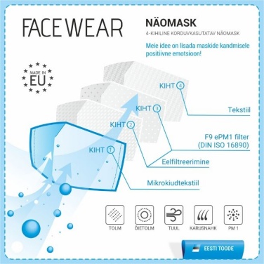 Logotrade promotional item image of: Face mask with a filter, grey
