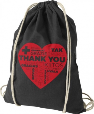 Logotrade promotional item image of: Oregon cotton premium rucksack, black