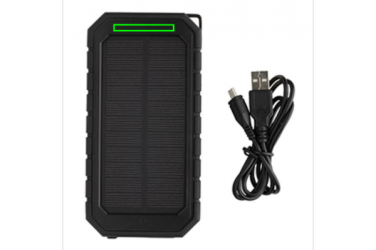 Logotrade promotional gift image of: 10.000 mAh Solar Powerbank with 10W Wireless Charging, black