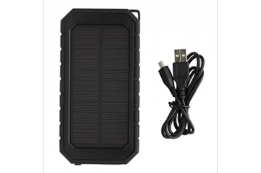 Logotrade advertising product image of: 10.000 mAh Solar Powerbank with 10W Wireless Charging, black