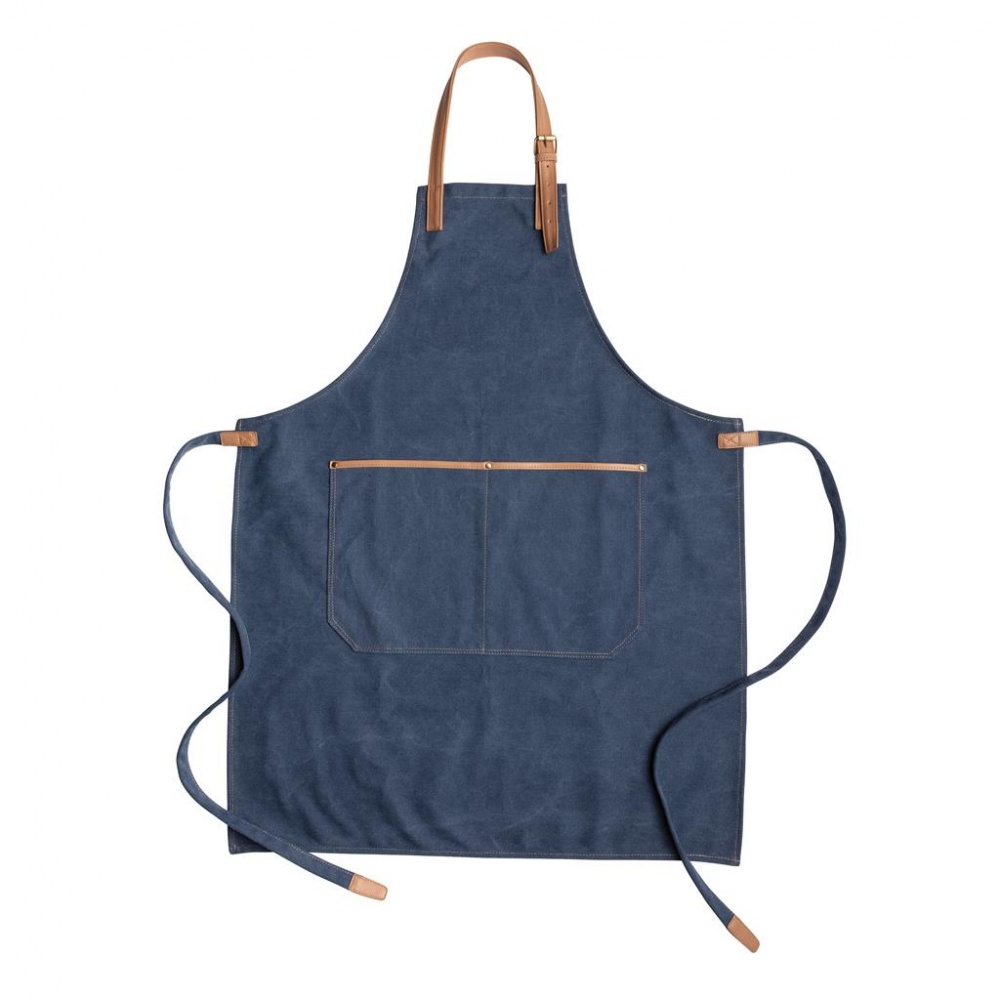 Logo trade promotional product photo of: Deluxe canvas chef apron, blue