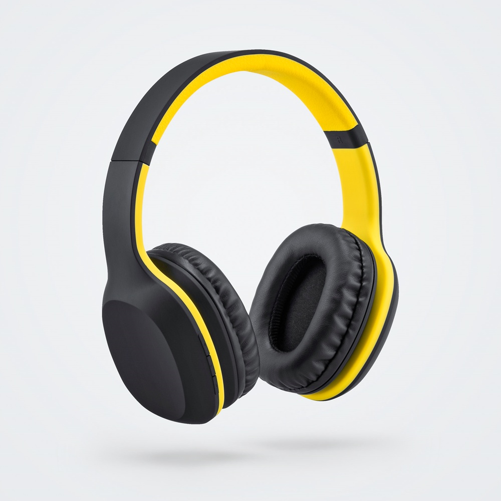 Logo trade promotional products image of: Wireless headphones Colorissimo, yellow