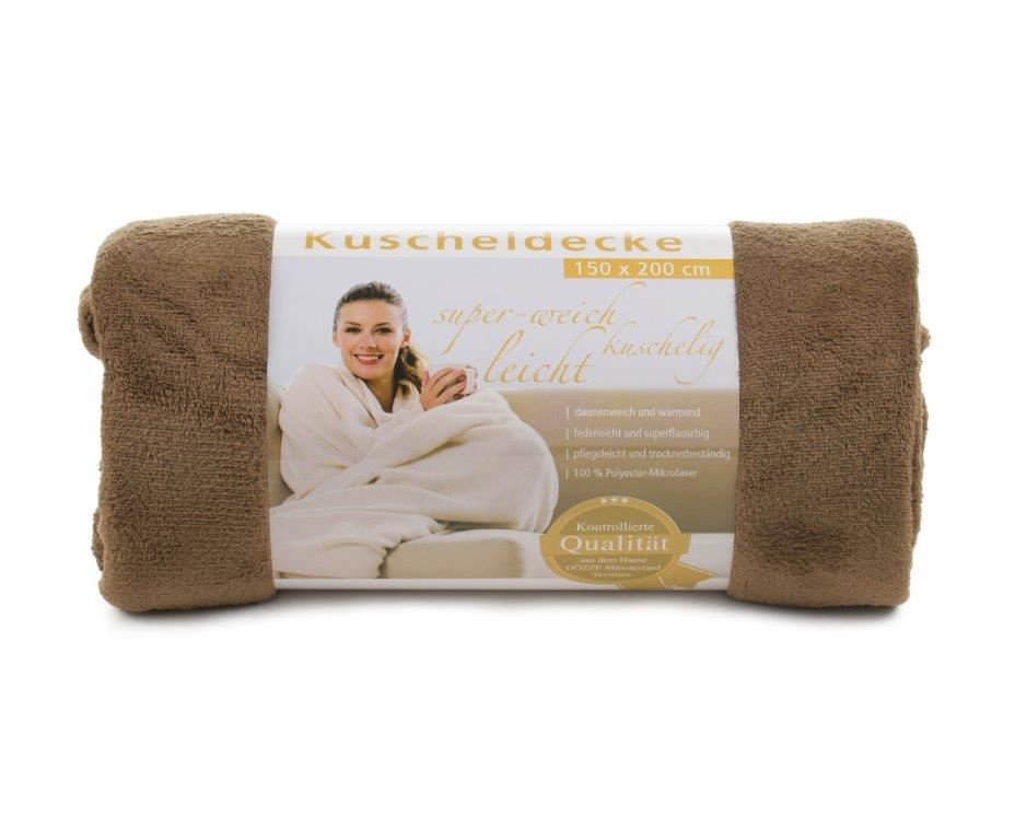 Logotrade corporate gift picture of: Fleece Blanket Panderoll, 150 x 200 cm, brown