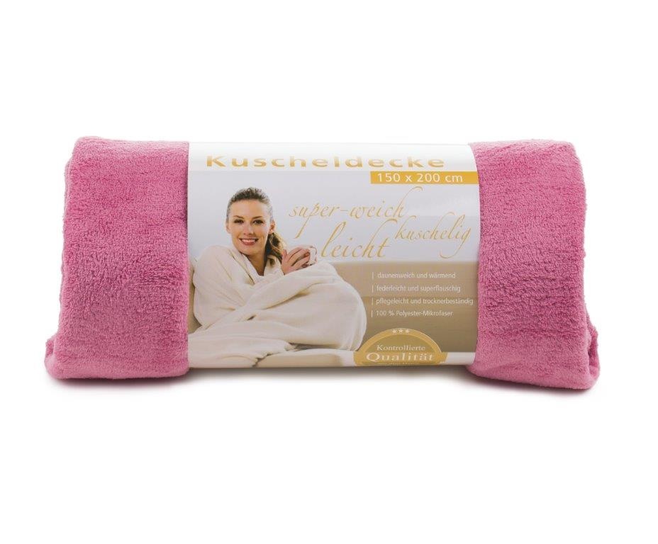 Logotrade corporate gifts photo of: Fleece Blanket Panderoll, 150 x 200 cm, pink