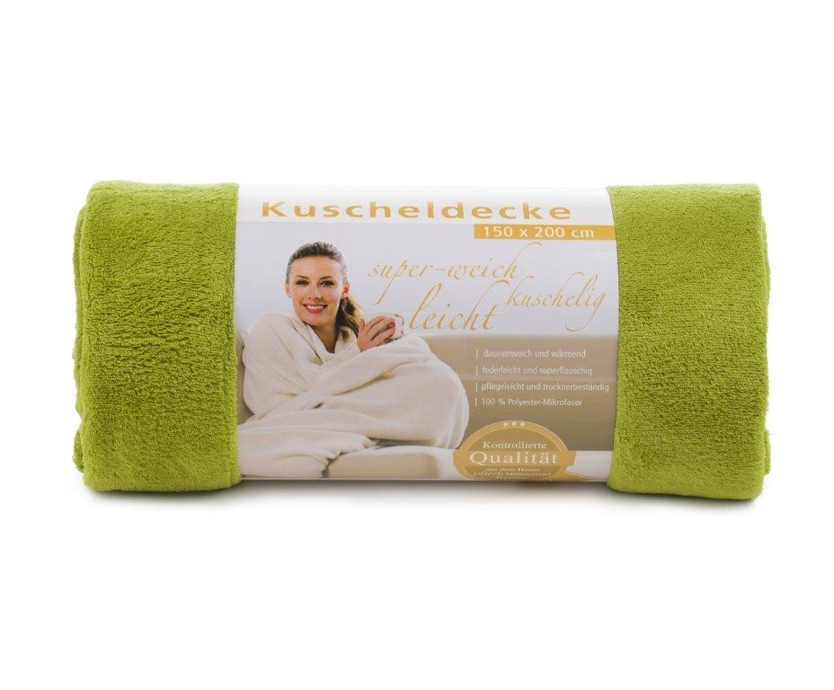 Logo trade promotional products picture of: Fleece Blanket Panderoll, 150 x 200 cm, green