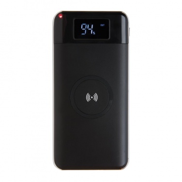 Logotrade promotional item image of: Powerbank 10.000 mAh , wireless 5W charger, black