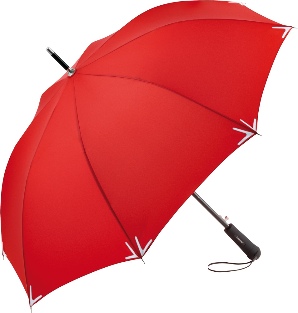 Logo trade promotional merchandise image of: AC regular safety umbrella Safebrella® LED, red