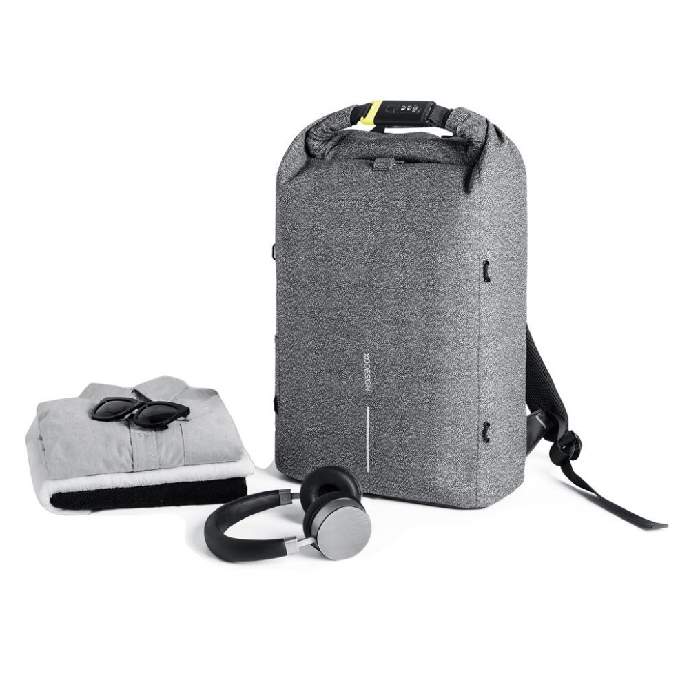 Logo trade promotional products picture of: Cut-out material backpack Bobby Urban, grey