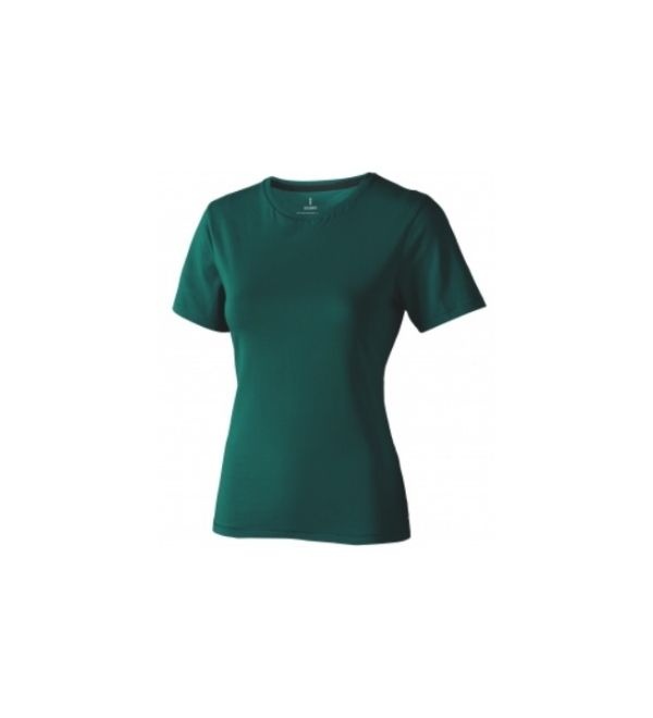 Logo trade corporate gifts image of: Nanaimo short sleeve ladies T-shirt, dark green