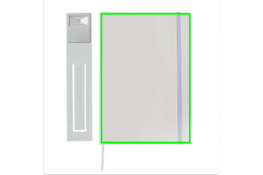 Logo trade advertising products picture of: A5 Notebook & LED bookmark, white