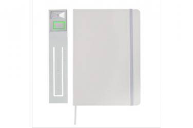 Logo trade promotional product photo of: A5 Notebook & LED bookmark, white