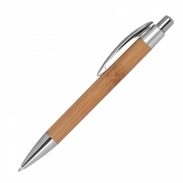 Logotrade promotional product picture of: #9 Bamboo ballpen with sharp clip, beige