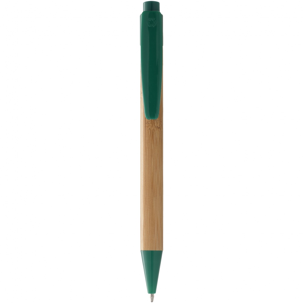 Logo trade promotional merchandise photo of: Borneo ballpoint pen, green