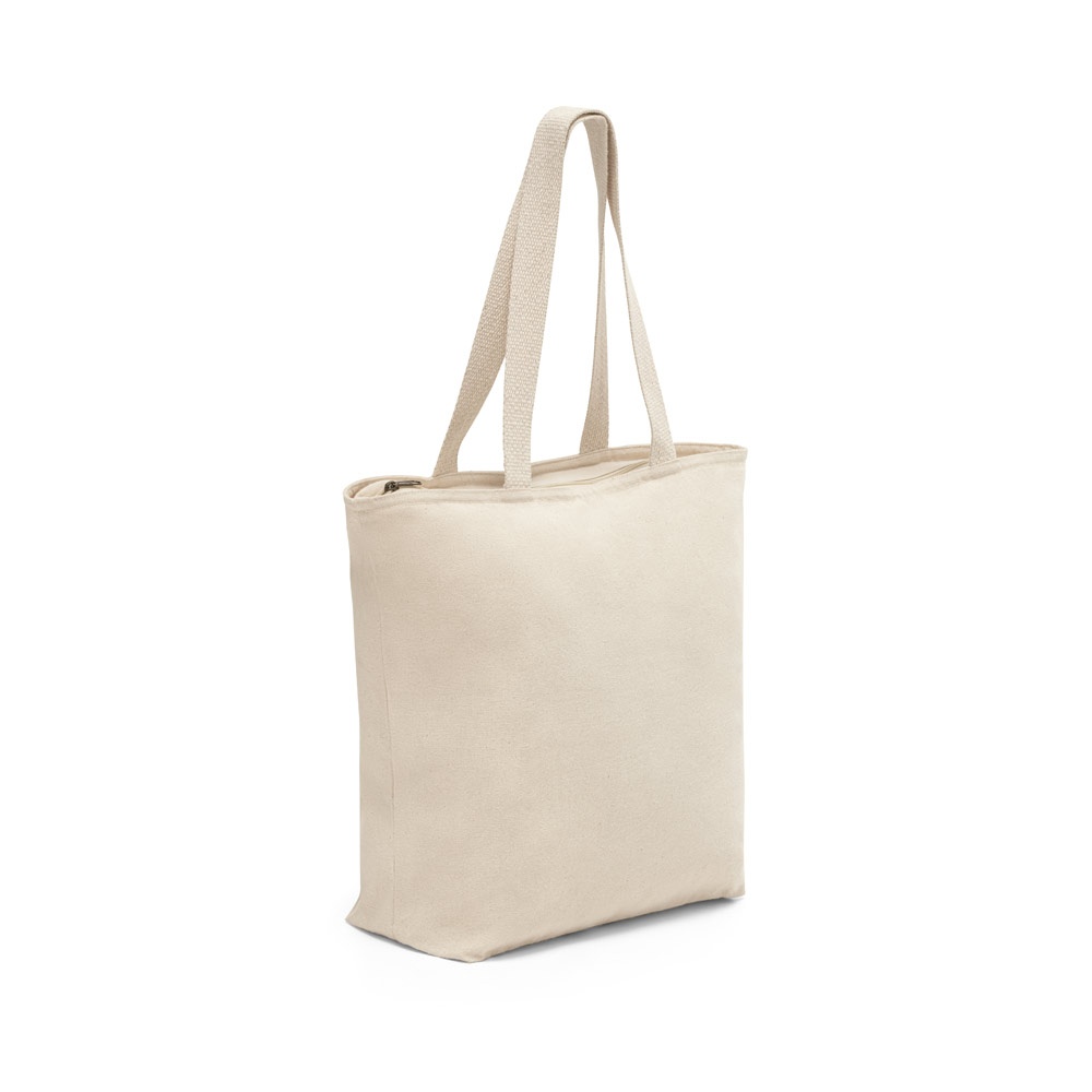 Logo trade promotional gifts image of: Hackney 100% cotton bag with zipper, white