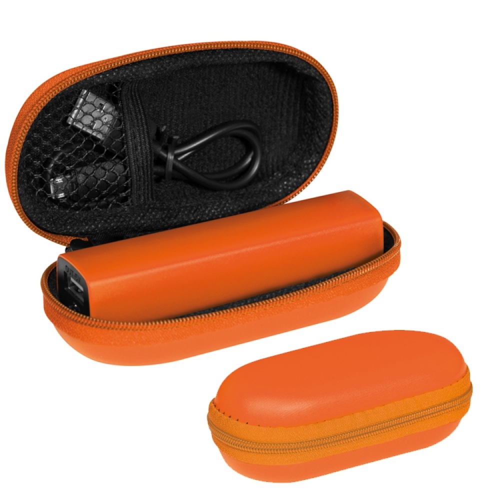 Logotrade promotional merchandise image of: 2200 mAh Powerbank with case, Orange