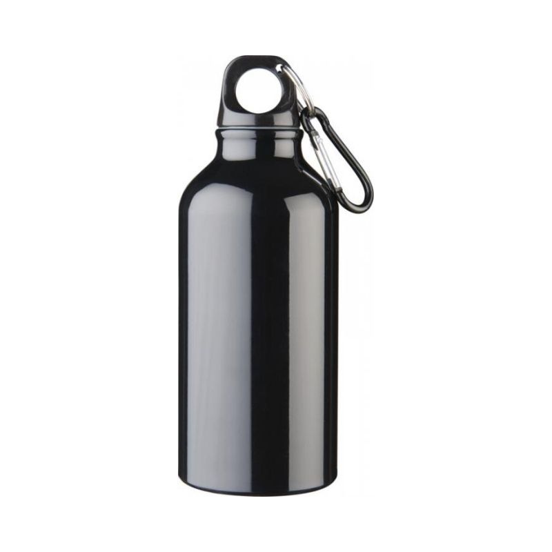 Logo trade promotional gifts picture of: Oregon drinking bottle with carabiner, black