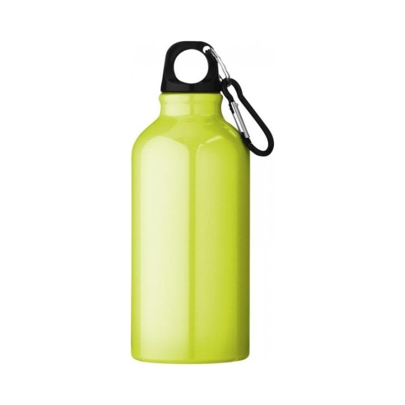 Logo trade promotional merchandise image of: Oregon drinking bottle with carabiner, neon yellow