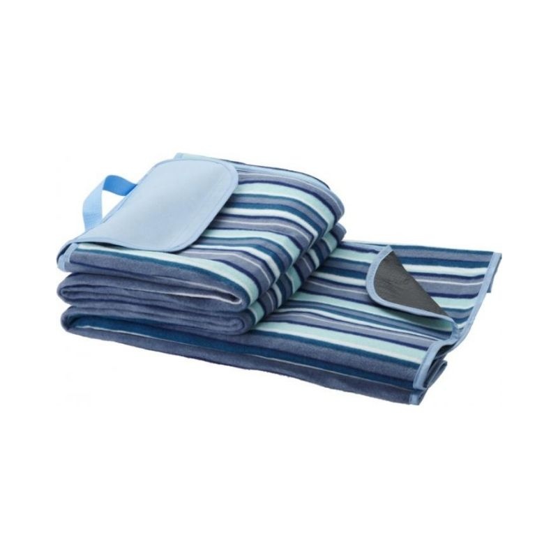 Logo trade promotional merchandise photo of: Riviera picnic blanket, white, blue