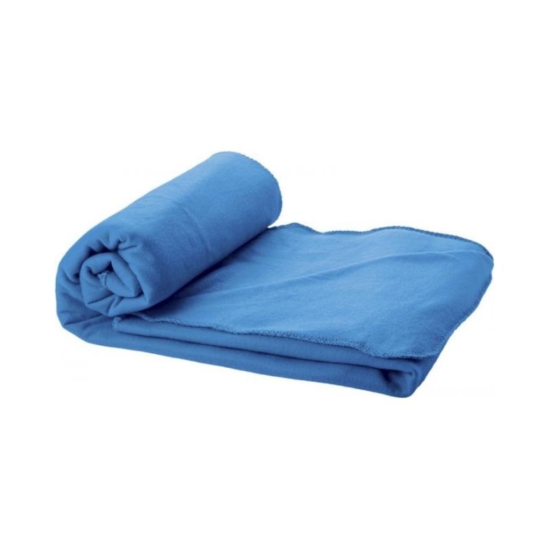 Logo trade promotional gifts picture of: Huggy blanket and pouch, process blue