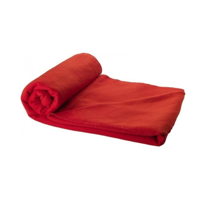 Logo trade promotional products picture of: Huggy blanket and pouch, red